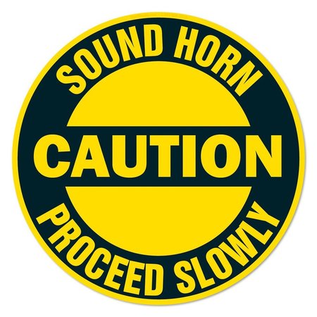 SIGNMISSION Sound Horn Proceed Slowly 16in Non-Slip Floor Marker, 6PK, 16 in L, 16 in H, FD-2-C-16-6PK-99887 FD-2-C-16-6PK-99887